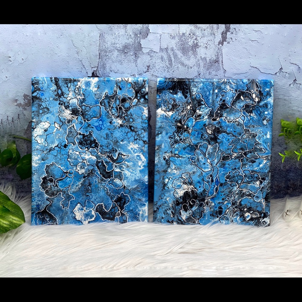 Set of original abstract acrylic paintings